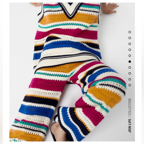 Zara Bloggers' Favorite Rainbow Crochet Vest and Pants Set 🌈 - Picture 2 of 8